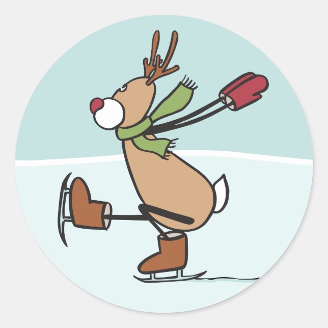 Sticker Rond Belle Dancing Reindee - Noël (Devant)