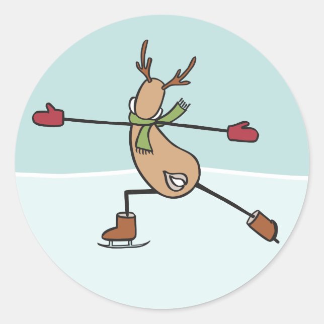 Sticker Rond Belle Dancing Reindee - Noël (Devant)