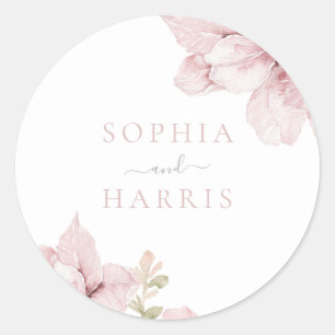 Sticker Rond Belle Elegance Blush Floral Mariage