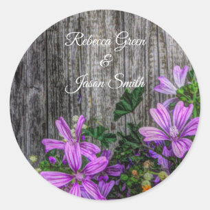 Sticker Rond Belle Elégante Fleurs Sauvages Colorées