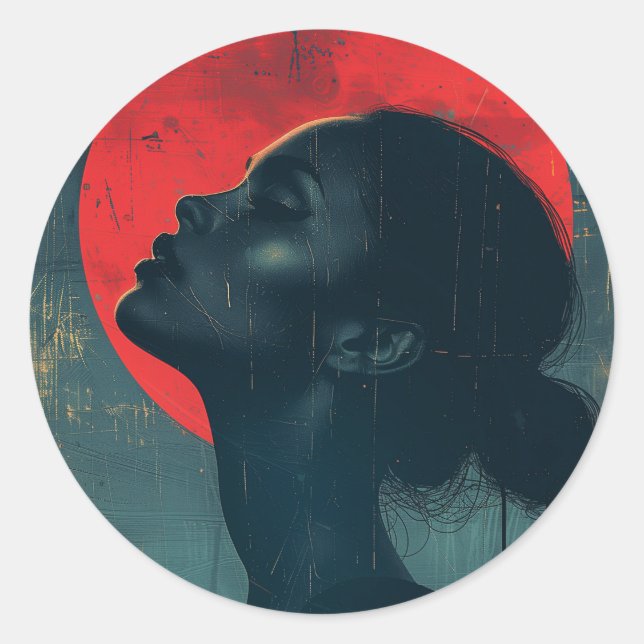 Sticker Rond belle femme (Devant)