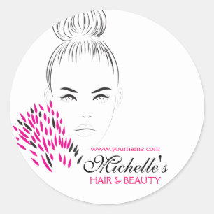 Sticker Rond Belle femme illustration de mode marque