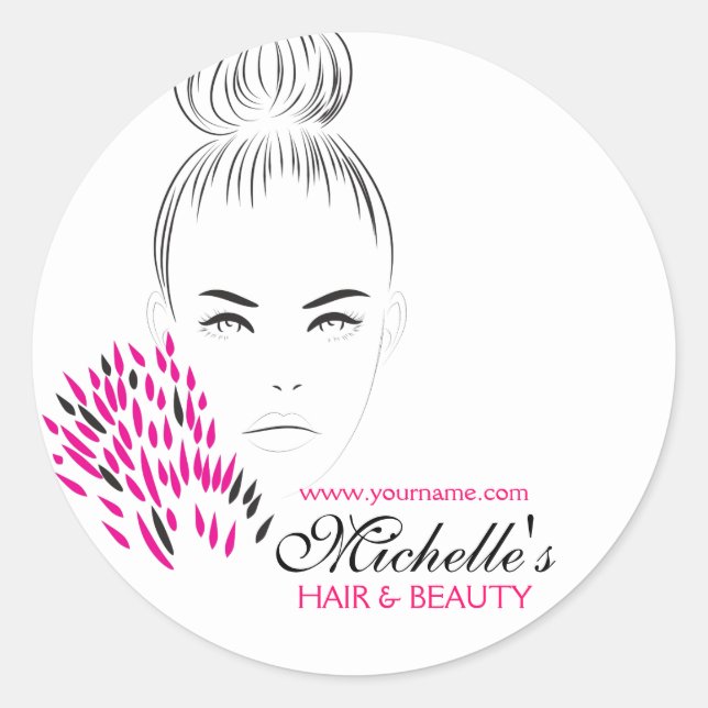Sticker Rond Belle femme illustration de mode marque (Devant)