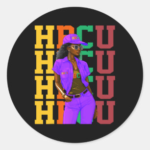 Sticker Rond Belle Hbcu Black Educated Melanated Hbcu Siste