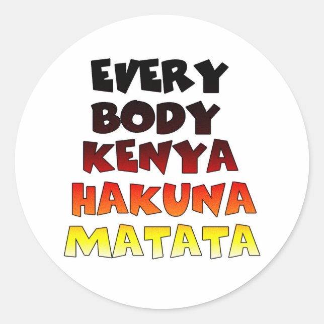 Sticker Rond Belle Kenya Colorful Extraordinaire Texte Concepti (Devant)