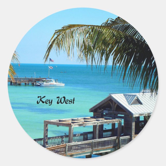 Sticker Rond Belle Key West, Floride (Devant)