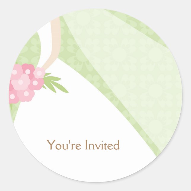 Sticker Rond Belle Mariée - Enveloppe Phoques (Devant)