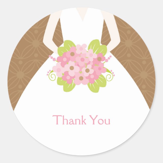 Sticker Rond Belle Mariée - Enveloppe Phoques (Devant)