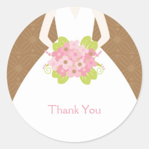 Sticker Rond Belle Mariée - Enveloppe Phoques