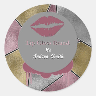 Sticker Rond Belle marque cosmétique Classy Lip Gloss