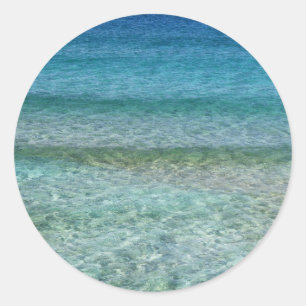 Sticker Rond Belle mer des Caraïbes calme