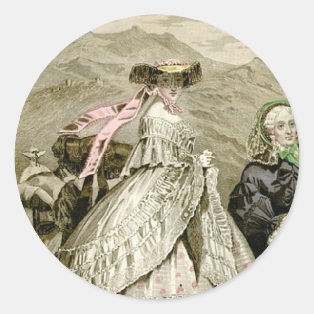 Sticker Rond Belle mode 1859 (Devant)