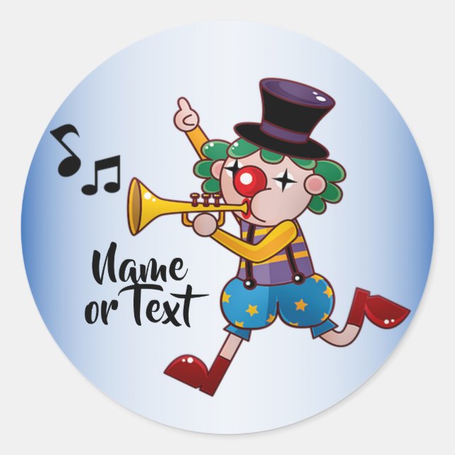 Sticker Rond Belle musique de cirque clown (Devant)
