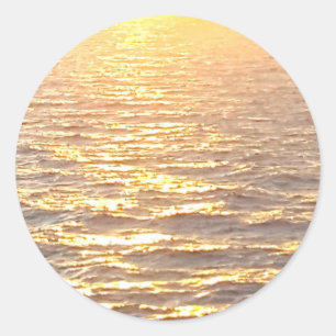 Sticker Rond Belle Ocean Golden Hour Sunrise