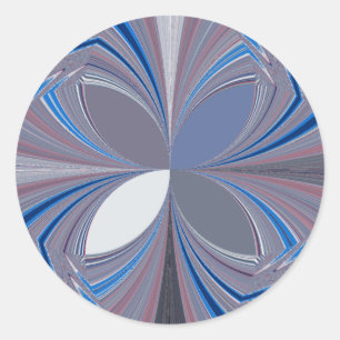 Sticker Rond Belle œuvre d'art papillon aux couleurs bleues dou