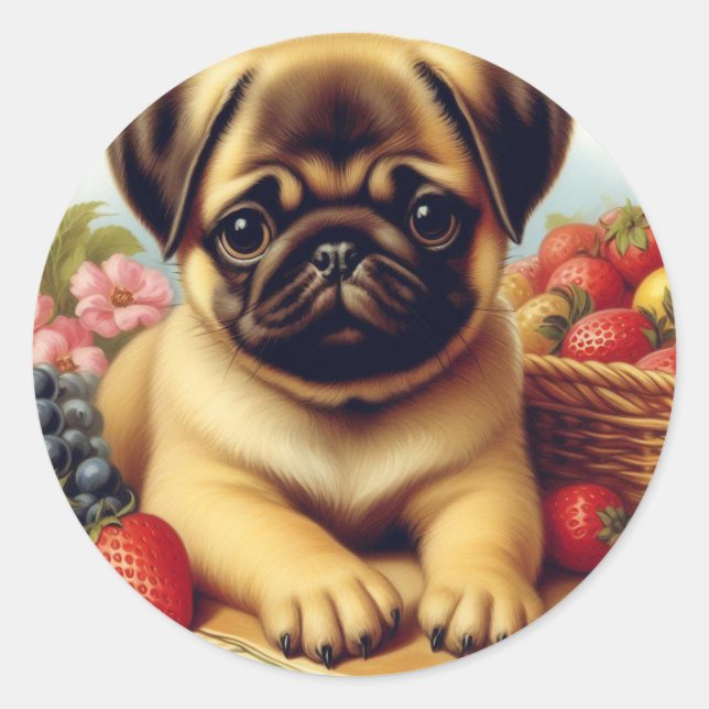 Sticker Rond Belle peinture Vintage Carlin (Devant)