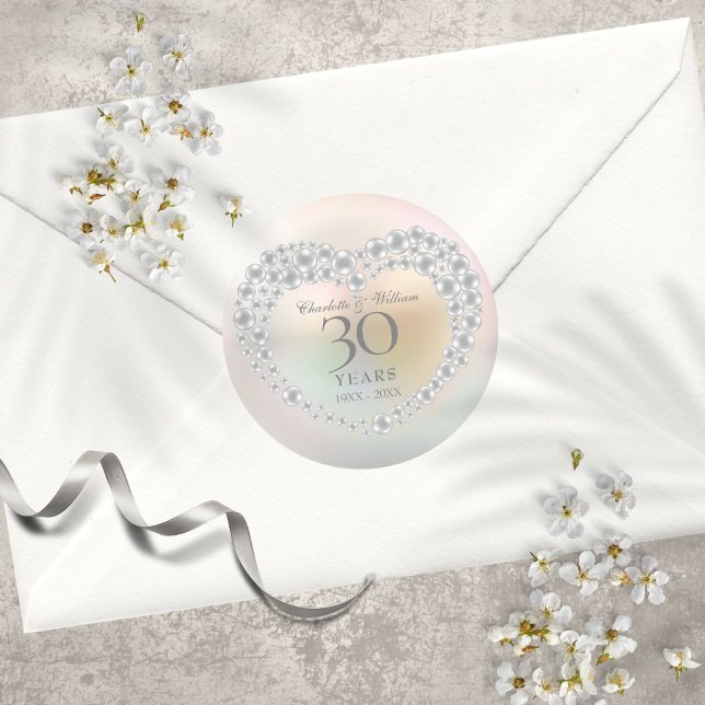 Sticker Rond Belle Perle 30e Anniversaire (Créateur téléchargé)