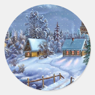 Sticker Rond Belle photo de Noël classique
