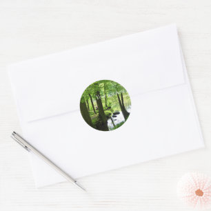 Sticker Rond Belle photo de paysage forestier