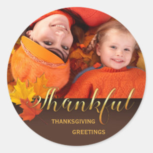 Sticker Rond Belle photo Thanksgiving