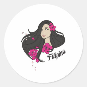 Sticker Rond Belle pièce en t de graphique de Philippine