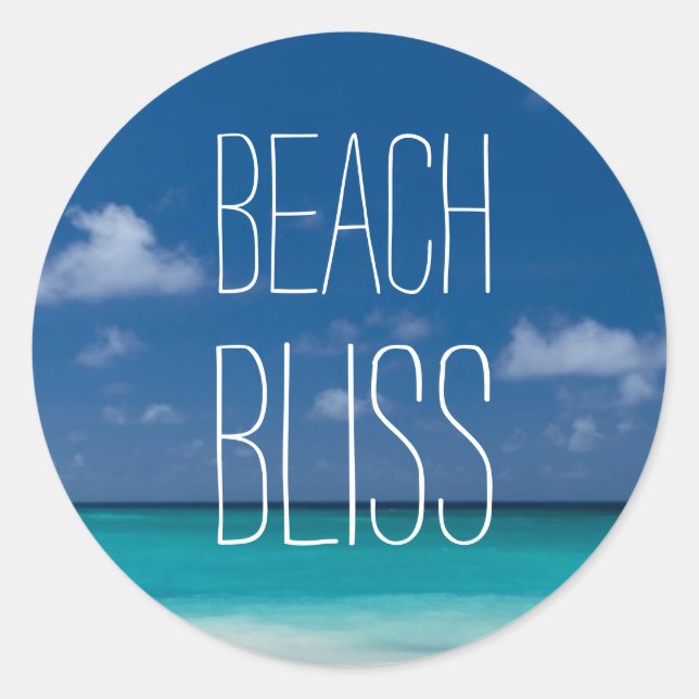 Sticker Rond Belle Plage Bliss (Devant)