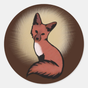 Sticker Rond Belle Renard rouge Foxy