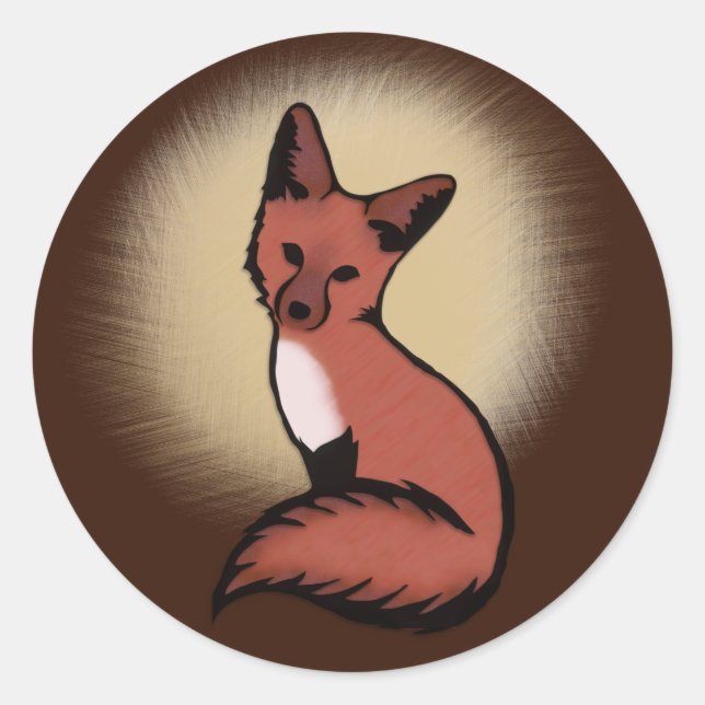 Sticker Rond Belle Renard rouge Foxy (Devant)