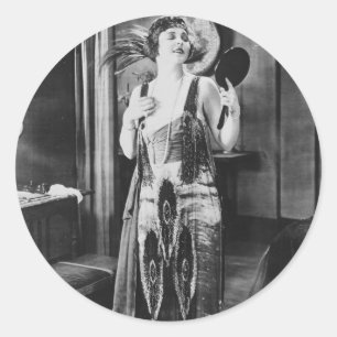 Sticker Rond Belle robe de femme Flapper 1920