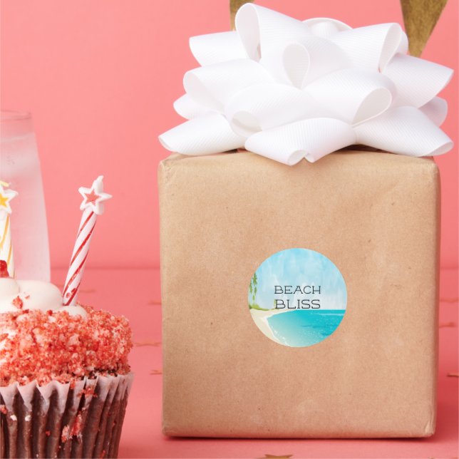 Sticker Rond Belle Sensation Belle Plage Bliss (Fête)