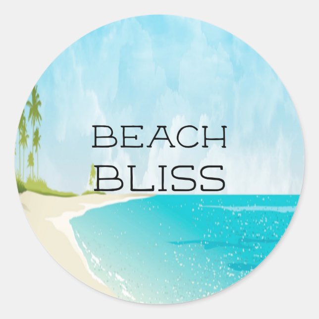 Sticker Rond Belle Sensation Belle Plage Bliss (Devant)