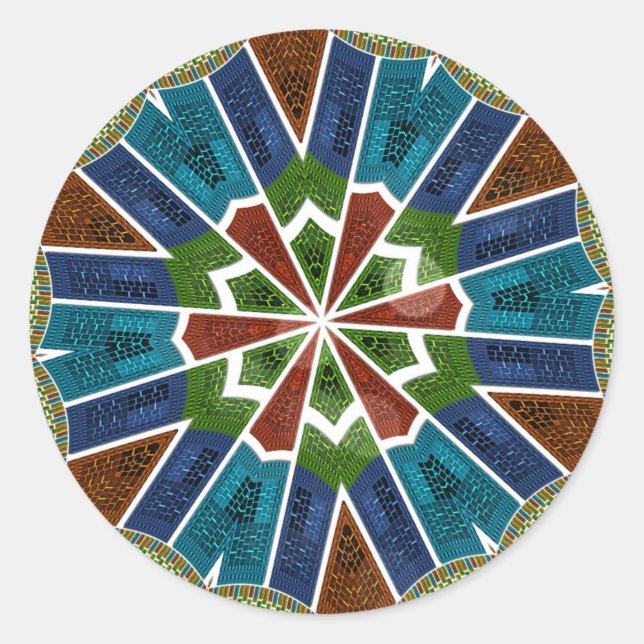 Sticker Rond Belle Tendance asiatique Textile Design Art (Devant)