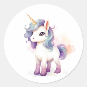 Sticker Rond Belle Unicorne Majestic