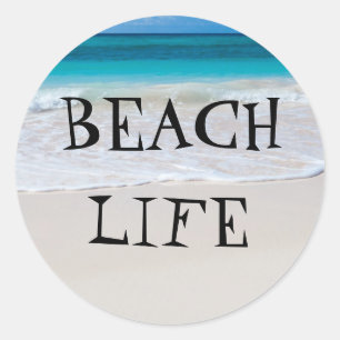 Sticker Rond Belle Vie Plage