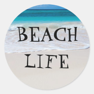 Sticker Rond Belle Vie Plage