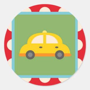 Sticker Rond Belle Voiture Transport Thème Bébé Enfants Cadeaux
