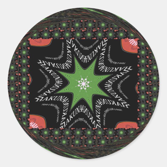 Sticker Rond Belle Whirling étoiles arrière - plan Imprimer vec (Devant)