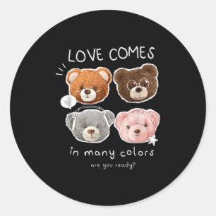 Sticker Rond Belles Citations Nounours De L'Illustration Du Jou