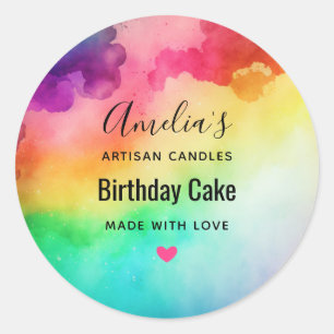 Sticker Rond Belles couleurs arc-en-ciel Design abstrait