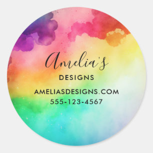 Sticker Rond Belles couleurs arc-en-ciel Résumé Design Entrepri