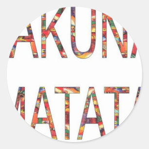 Sticker Rond Belles couleurs Vintages africaines Hakuna Matata 