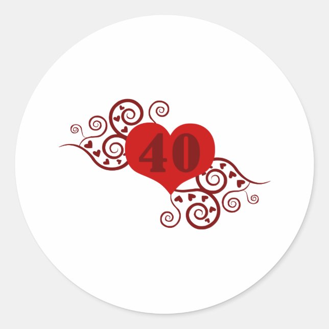 Sticker Rond Belles idées cadeaux 40e anniversaire (Devant)