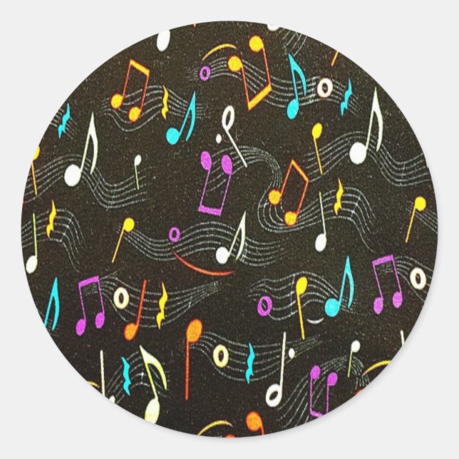 Sticker Rond Belles notes musicales (Devant)