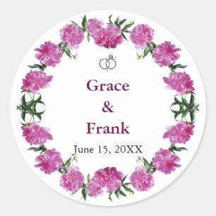 Sticker Rond Belles Peonies.