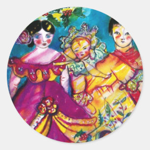 STICKER ROND BELLES POUDRES ANCIENNES