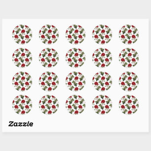 Sticker Rond Belles Roses Rouges