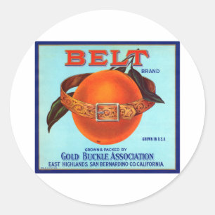 Sticker Rond Belt Brand California Oranges