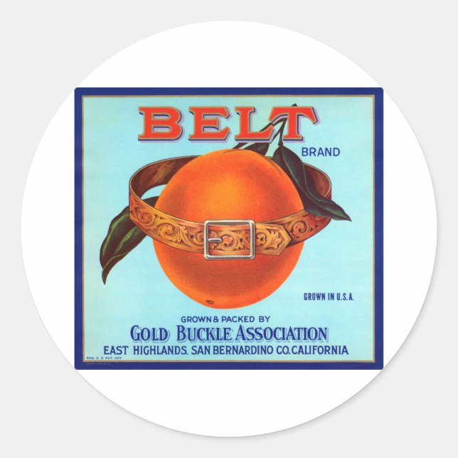 Sticker Rond Belt Brand California Oranges (Devant)