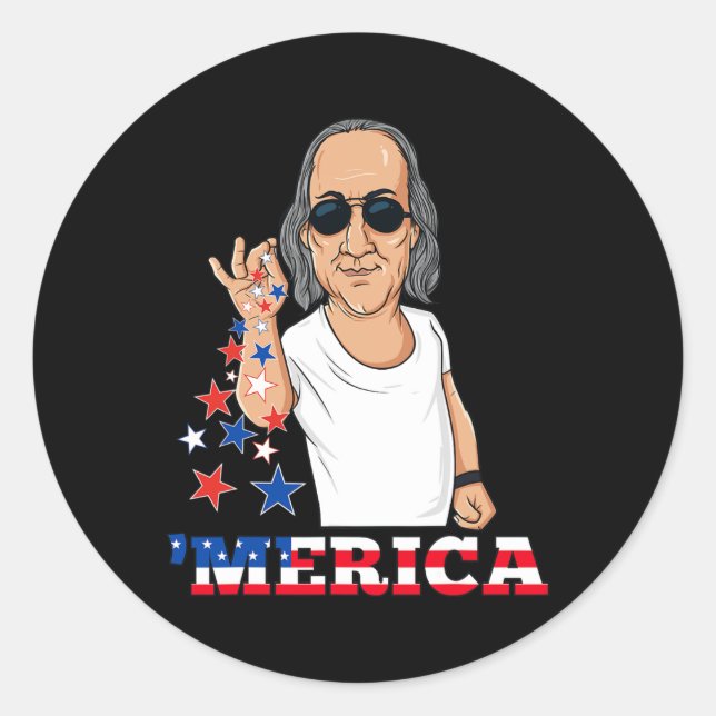 Sticker Rond Ben Franklin 4 juillet l'Amérique (Devant)