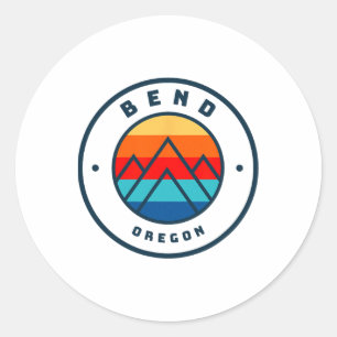 Sticker Rond Bend Oregon Ski Snowboard Ski Voyage en famille
